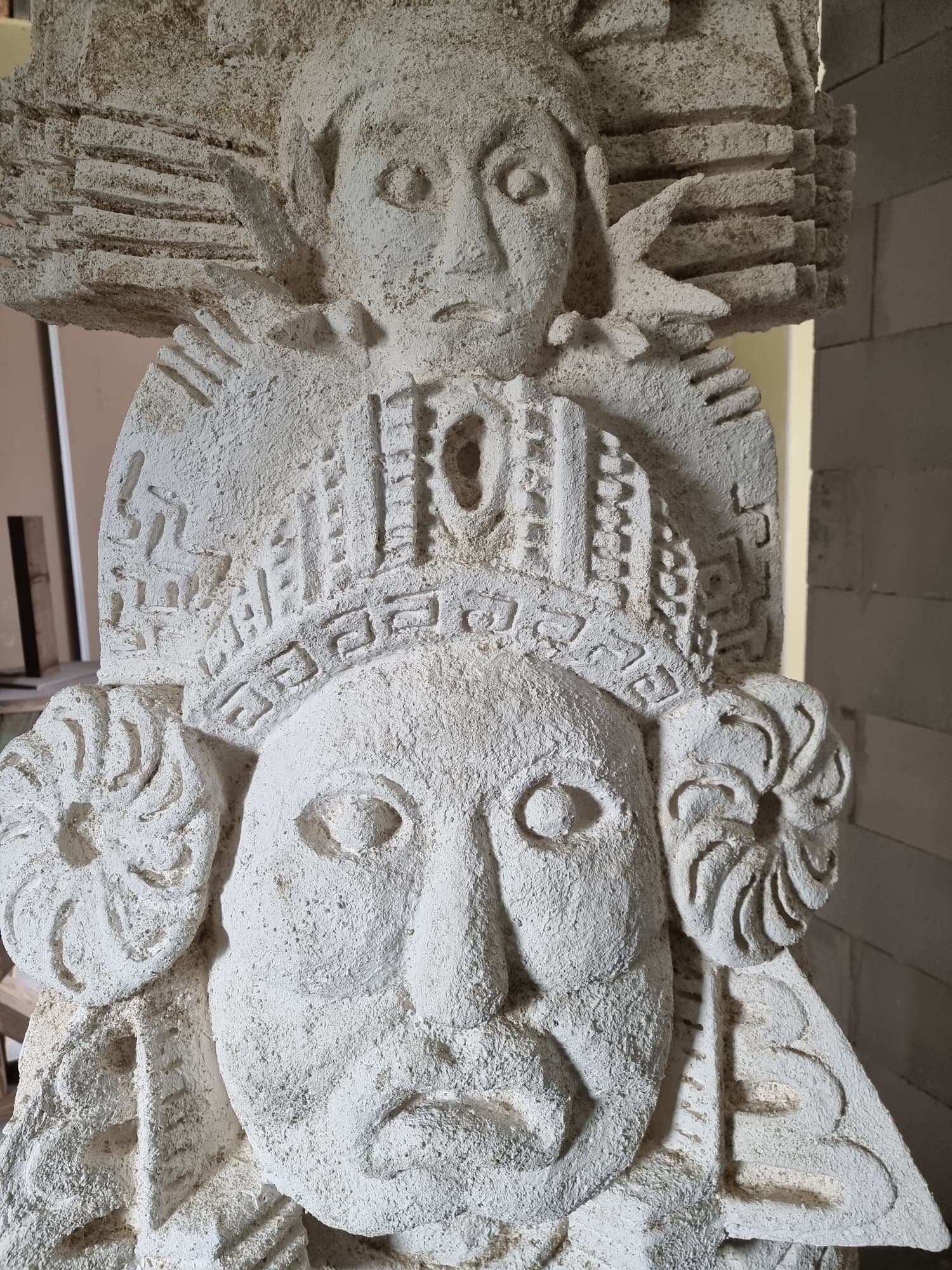 A carved stone mask from Ankor's decoration