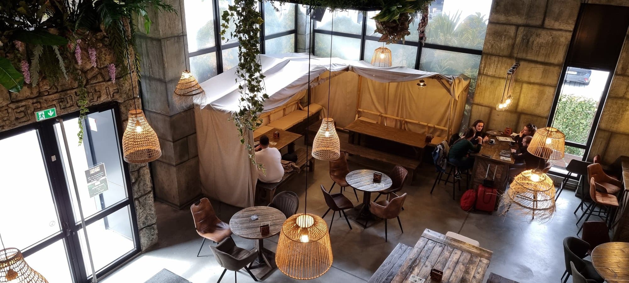 Ankor's tent zone, seen from the mezzanine